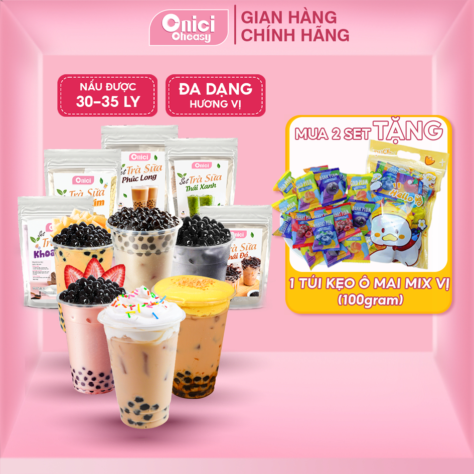 Set trà sữa phúc long thái xanh thái đỏ 15 vị tự chọn Bếp Của Mẹ Onici nguyên liệu nấu 30-35 ly