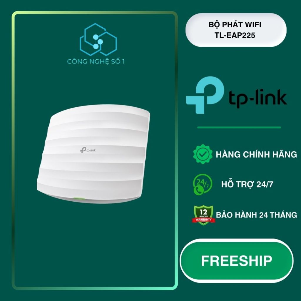 Bộ phát Wifi Gắn Trần Gigabit AC1350 MU-MIMO TP-LINK TL-EAP225