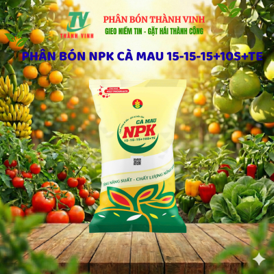 Phân Bón NPK Cà Mau 15-15-15+10S+TE – Cân Đối Dinh Dưỡng, Mạnh Cây, Tăng Năng Suất (chia nhỏ từ bao 