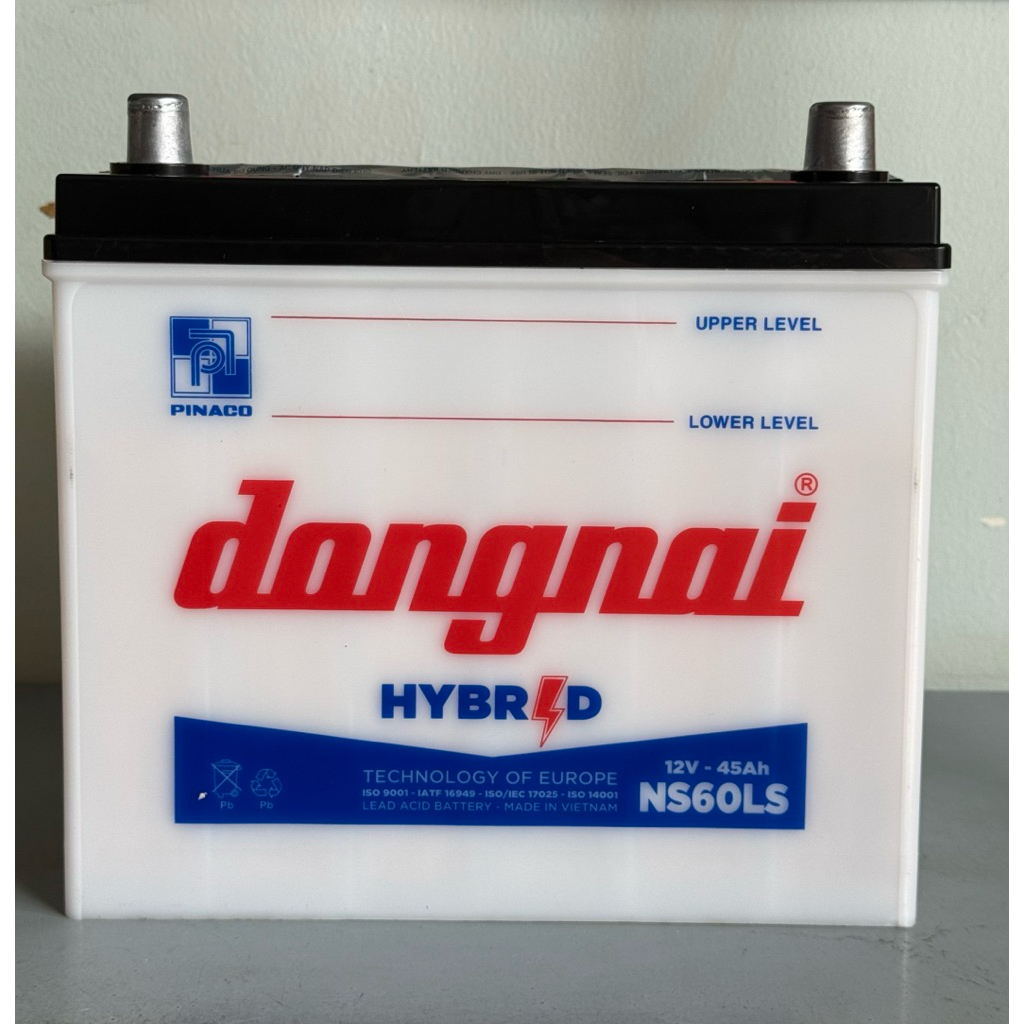 Bình ắc quy nước 12v Hybrid Đồng Nai NS60LS | 12V - 45Ah ( tặng acid châm bình )