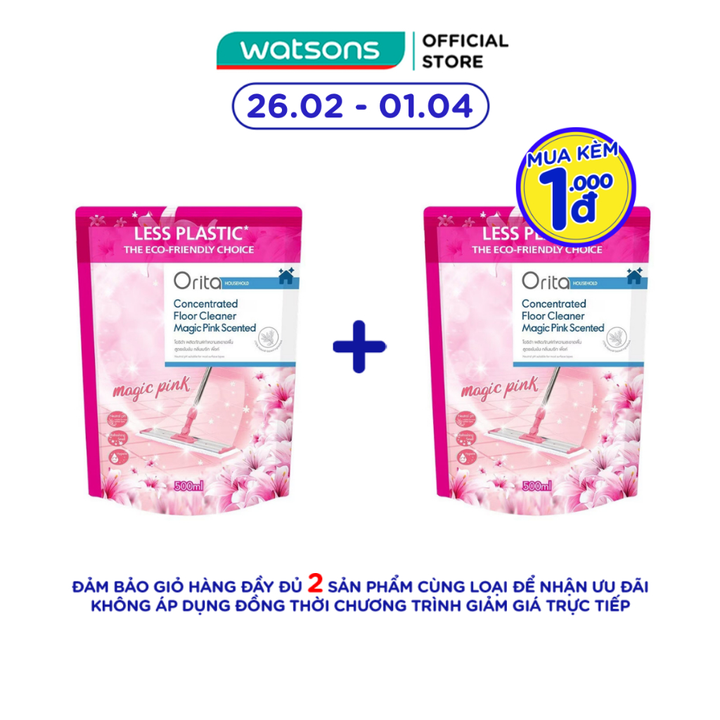 Nước Lau Sàn Orita Đậm Đặc Hương Magic Pink Floor Cleaner 500ml