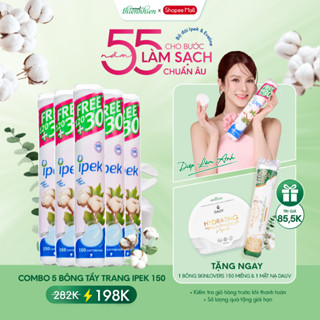 [IPEK x DLA] Combo 5 Gói Bông Tẩy Trang Ipek Thổ Nhĩ Kỳ 150 miếng 100% cotton
