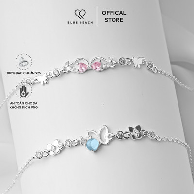 Lắc Tay Bạc 925 Blue Peach LT Butterfly Moonstone LT1067 LT1068