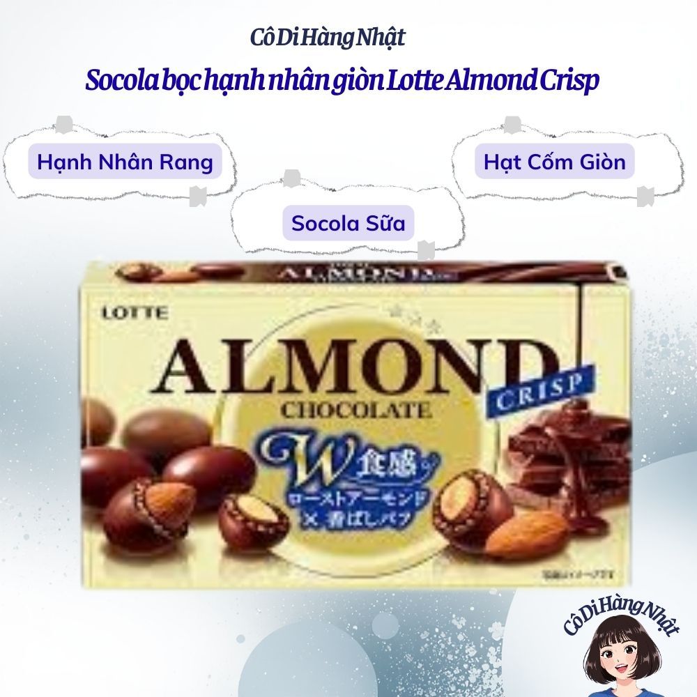 Socola bọc hạnh nhân giòn Lotte Almond Crisp-Kẹo Lotte Chocolate - Almond Crisp