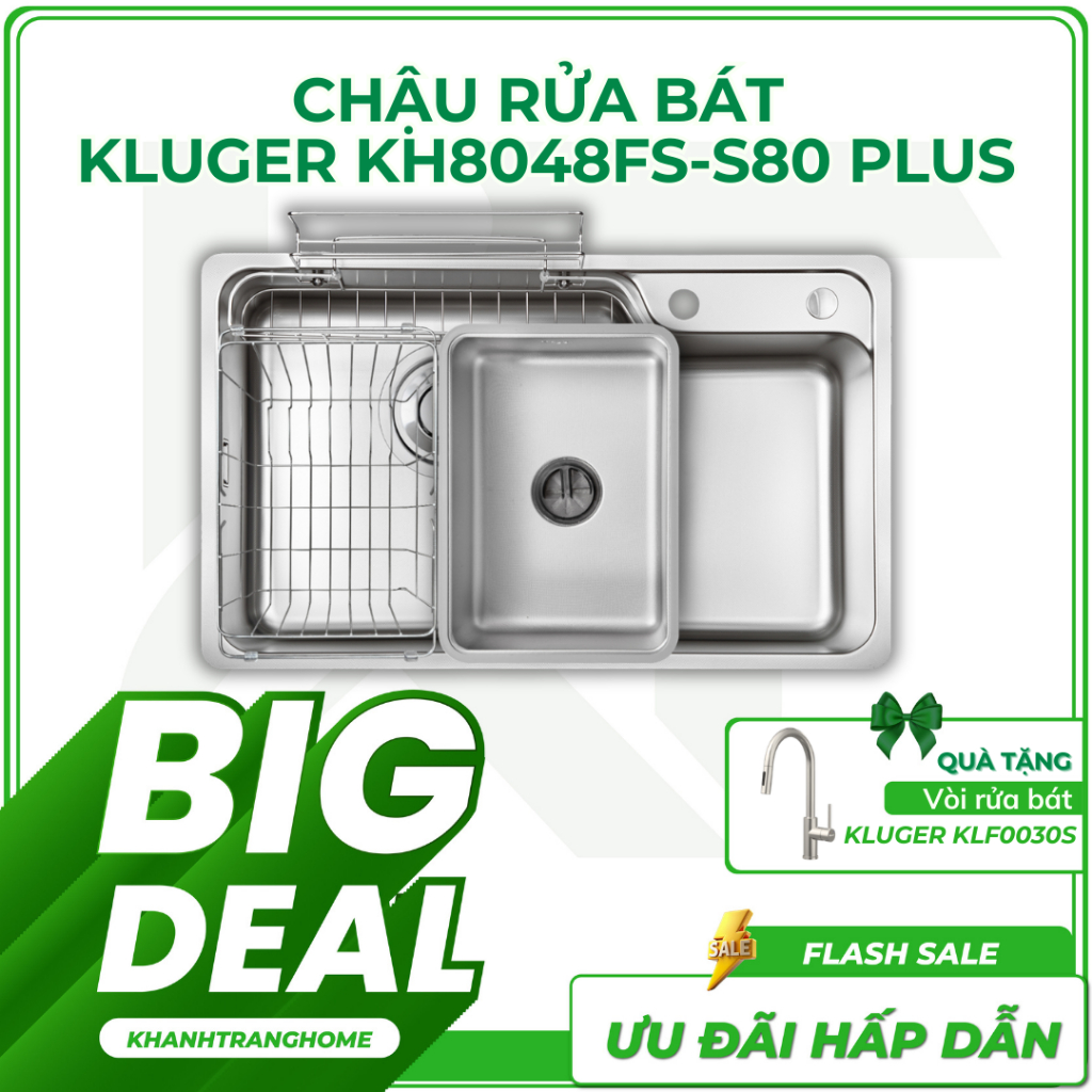 Chậu rửa bát KLUGER KH8048FS – S80 Plus chất liệu kháng xước dễ dàng vệ sinh - Khánh Trang Home 2