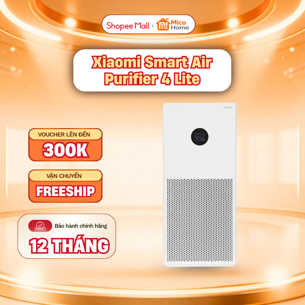 Máy Lọc Không Khí Xiaomi Smart Air Purifier 4 Lite - Diện Tích 43m2 - Bảo Hành 12 Tháng