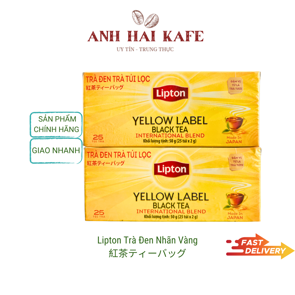 Lipton Trà đen nhãn vàng hộp 25 túi lọc, Lipton Yellow Label Tea Made in Japan