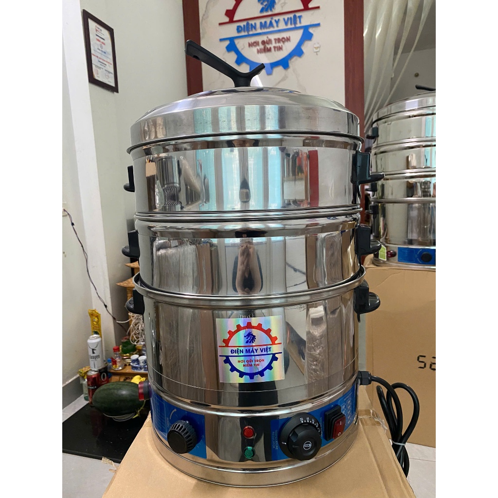 Nồi Hấp Xôi Bằng Điện Inox Tại Nhà, Nồi Hấp 3-9kg Xôi, Nồi 40cm/3 Tầng Hấp