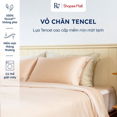Vỏ Chăn Lụa Tencel 300TC Cao Cấp Ru9 | Mềm Mịn Mát Lạnh | Màu Trơn Bo Chun | Đủ Kích Thước