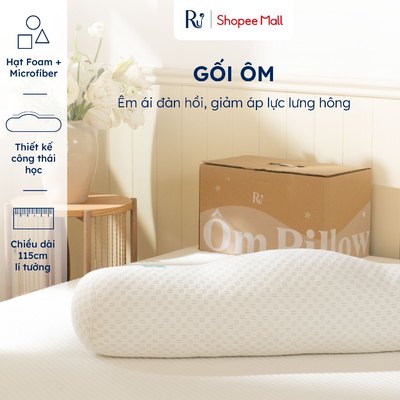Gối Ôm Công Thái Học Ru9 | Êm Ái Đàn Hồi Giảm Áp Lực Lưng Hông | Phù Hợp Nằm Nghiêng | Thoáng Mát | Kích Thước 20 x 115