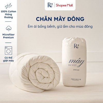 Chăn Mây Đông Ru9 | Ruột Bông Microfiber Khách Sạn Cao Cấp | Bồng Bềnh Giữ Ấm Cho Mùa Đông 1m6 - 2m2