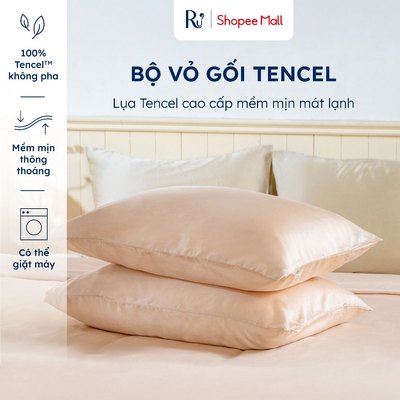 Bộ Vỏ Gối Nằm Lụa Tencel 300TC Cao Cấp | Mềm Mịn Mát Lạnh | Màu Trơn | 3 Size