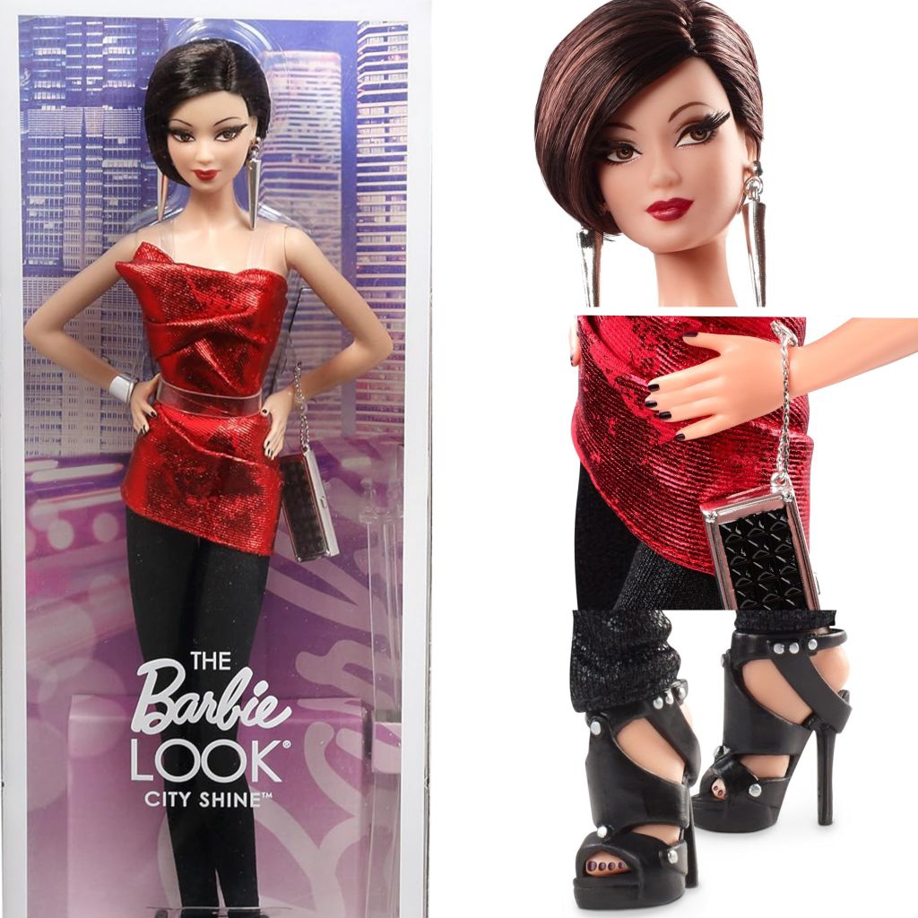 Búp bê BARBIE The Look City Shine 2014 Asian Lea Neko da trắng tóc đen || NUDE