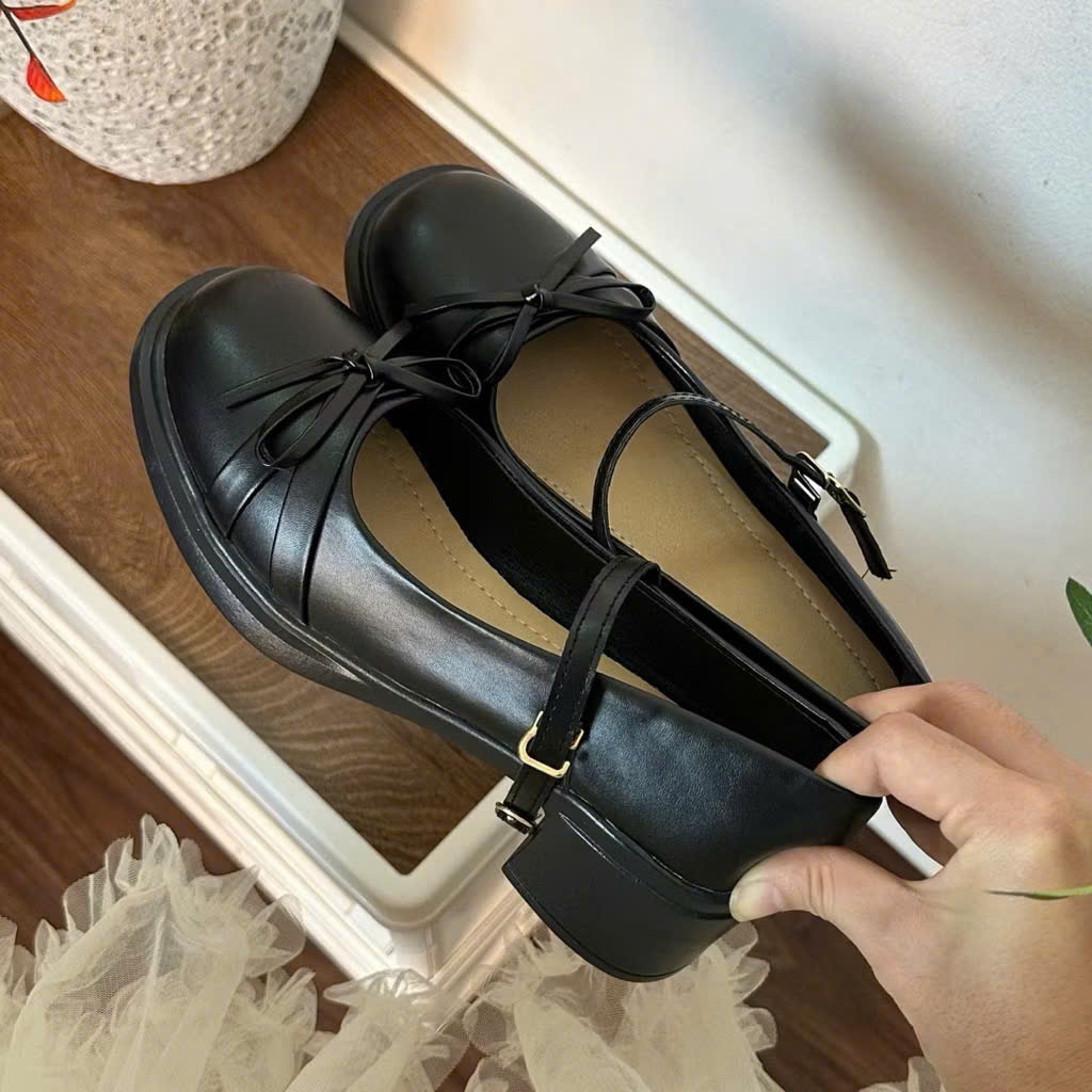 giày búp bê Mary jane nữ, giày moca chât da mềm êm chân mã V251