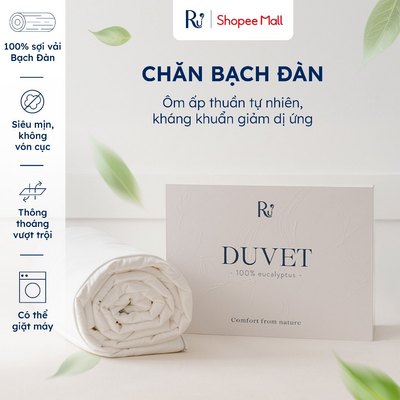 Chăn Bạch Đàn Ru9 | Eucalyptus Duvet 100% | Ruột Bông và Vải Bạch Đàn Tự Nhiên | Kháng Khuẩn Giảm Dị Ứng 1m6 - 1m2