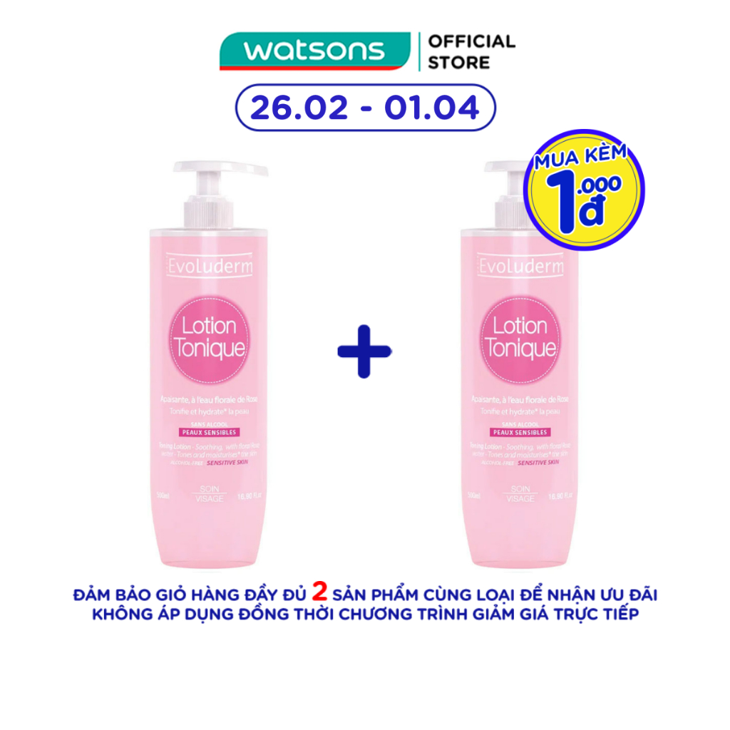 Nước Hoa Hồng Evoluderm Cho Da Nhạy Cảm 500ml