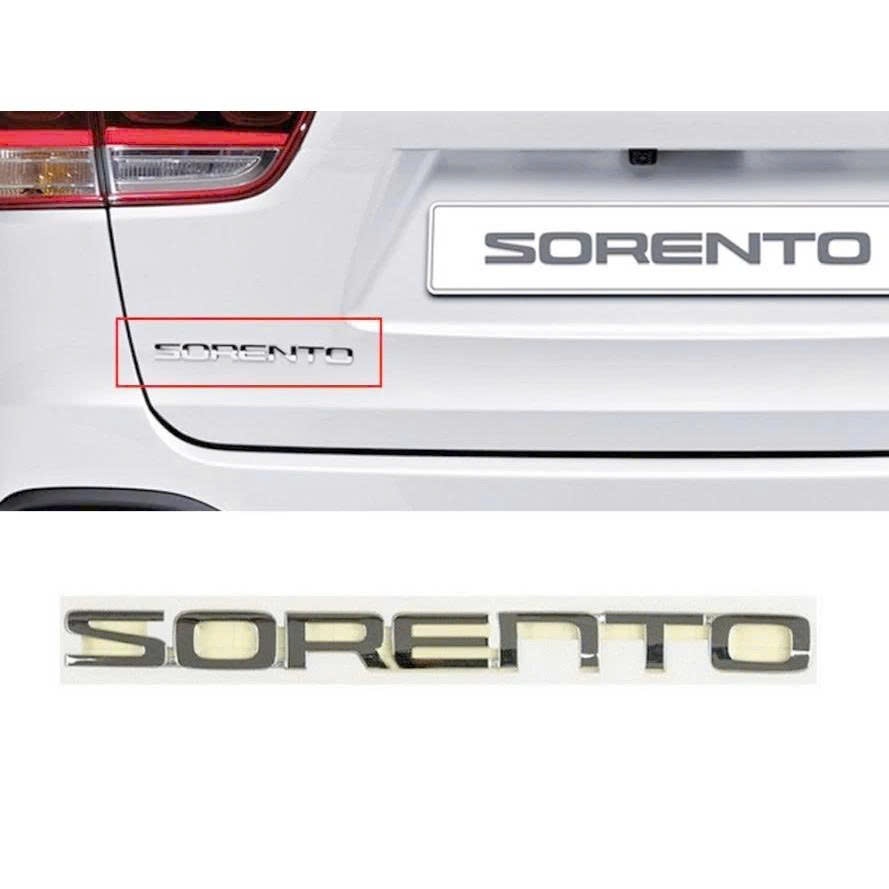 Logo Chữ Nổi Sorento Dán Sau Xe Kia Sorento - Tem Chữ Kia Sorento Dán Cốp Sau Kia Sorento