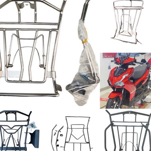 Baga Air Blade 2026-2014 (AB 125/160) Inox 10ly Sơn Đen Tĩnh Điện