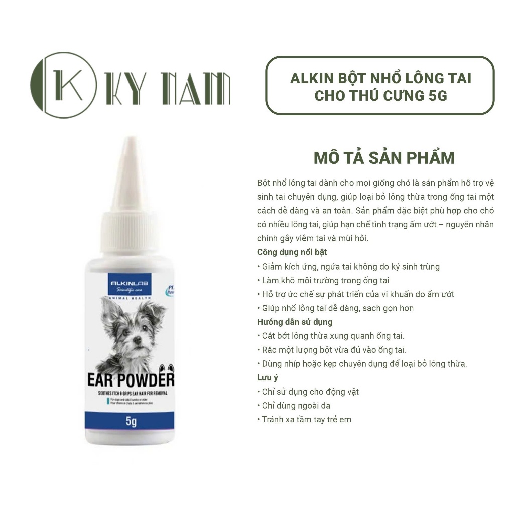 ALKIN BỘT NHỔ LÔNG TAI CHO THÚ CƯNG