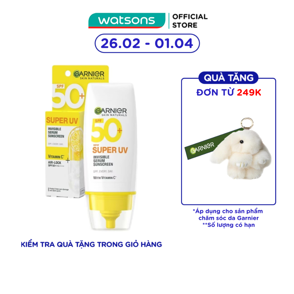 Dưỡng Chất Chống Nắng Garnier Skin Naturals Super UV Invisible Serum Sunscreen 30ml