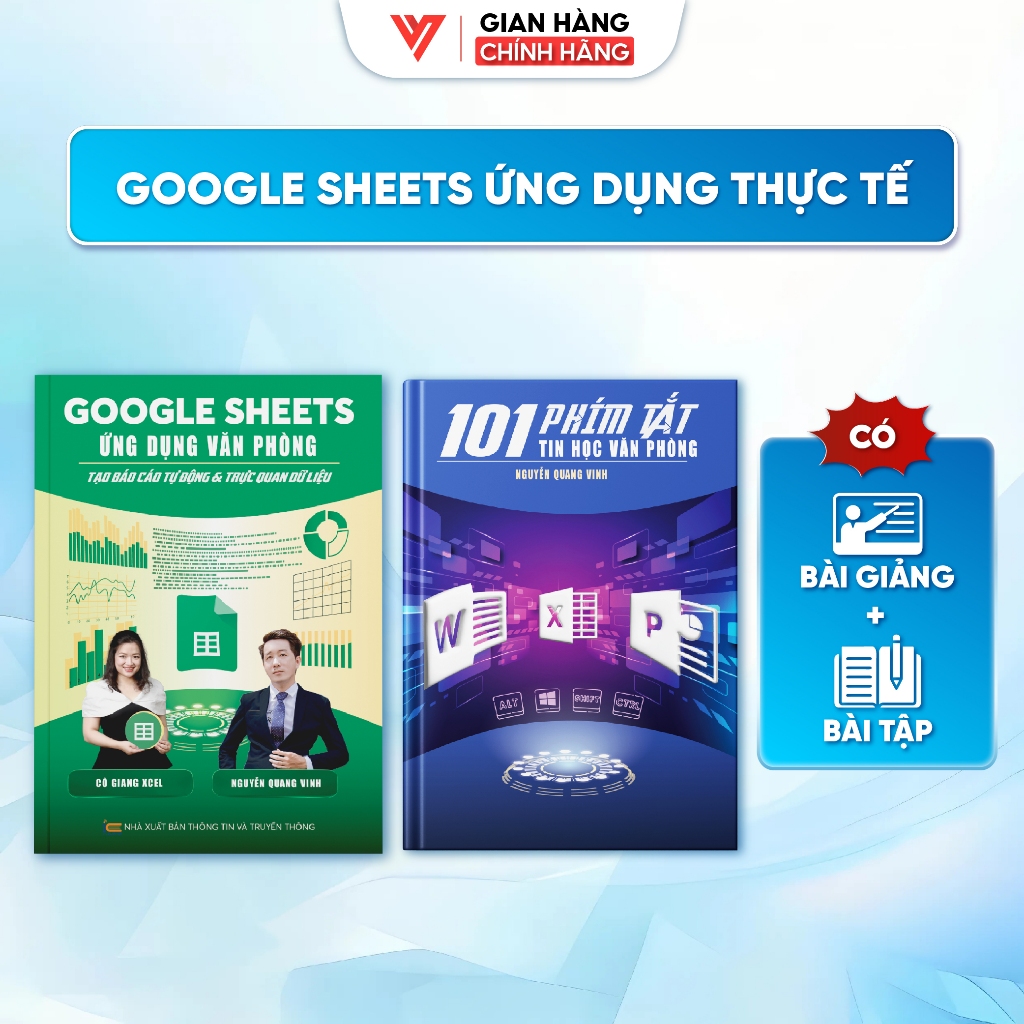 Bộ 2 Sách Tin Học Văn Phòng Google Sheets Và 101 Phím Tắt Tin Học - Nguyễn Quang Vinh