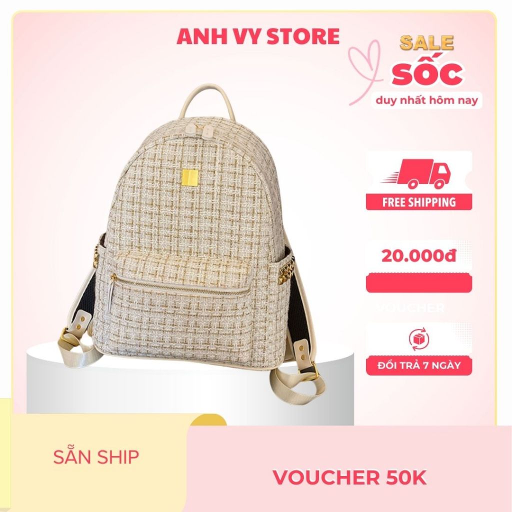 Balo đi học nam nữ chất liệu dạ kim tuyến siêu hot Dây Bản to 2 màu đen trắng phong cách thời trang hàn quốc💛💛