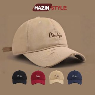 Mũ Lưỡi Trai Nam Nữ New York Basic Phối Rách Cá Tính, Nón Kết Thời Trang Đẹp Unisex Phom Cứng Trẻ Trung