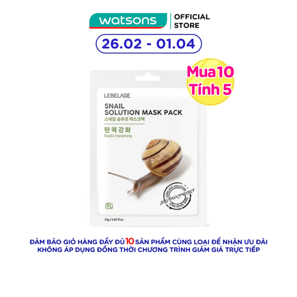 Mặt Nạ Lebelage Snail Solution Mask Pack Elastic Hardening Chiết Xuất Từ Ốc Sên 25g