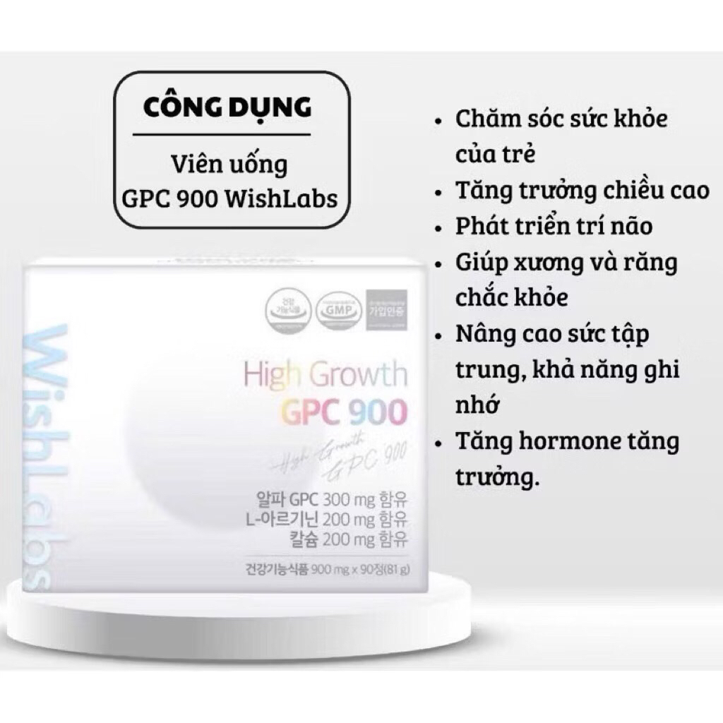 Viên Uống Hỗ Trợ Tăng Chiều Cao GPC Wishlabs Mẫu Mới Hàng Chính Hãng