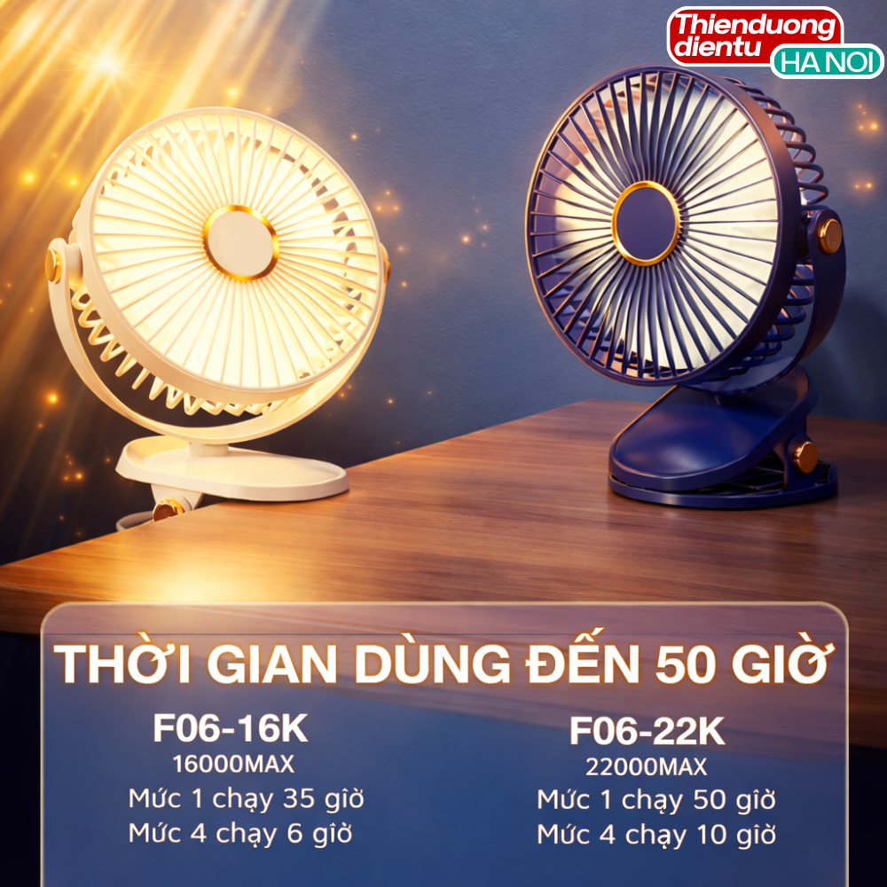 Quạt Mini Tích Điện F06 [ BẢN MỚI ] – Gió Mạnh, Pin Trâu 50H, Bảo Hành 15 Tháng | BigBuy360 - bigbuy360.vn