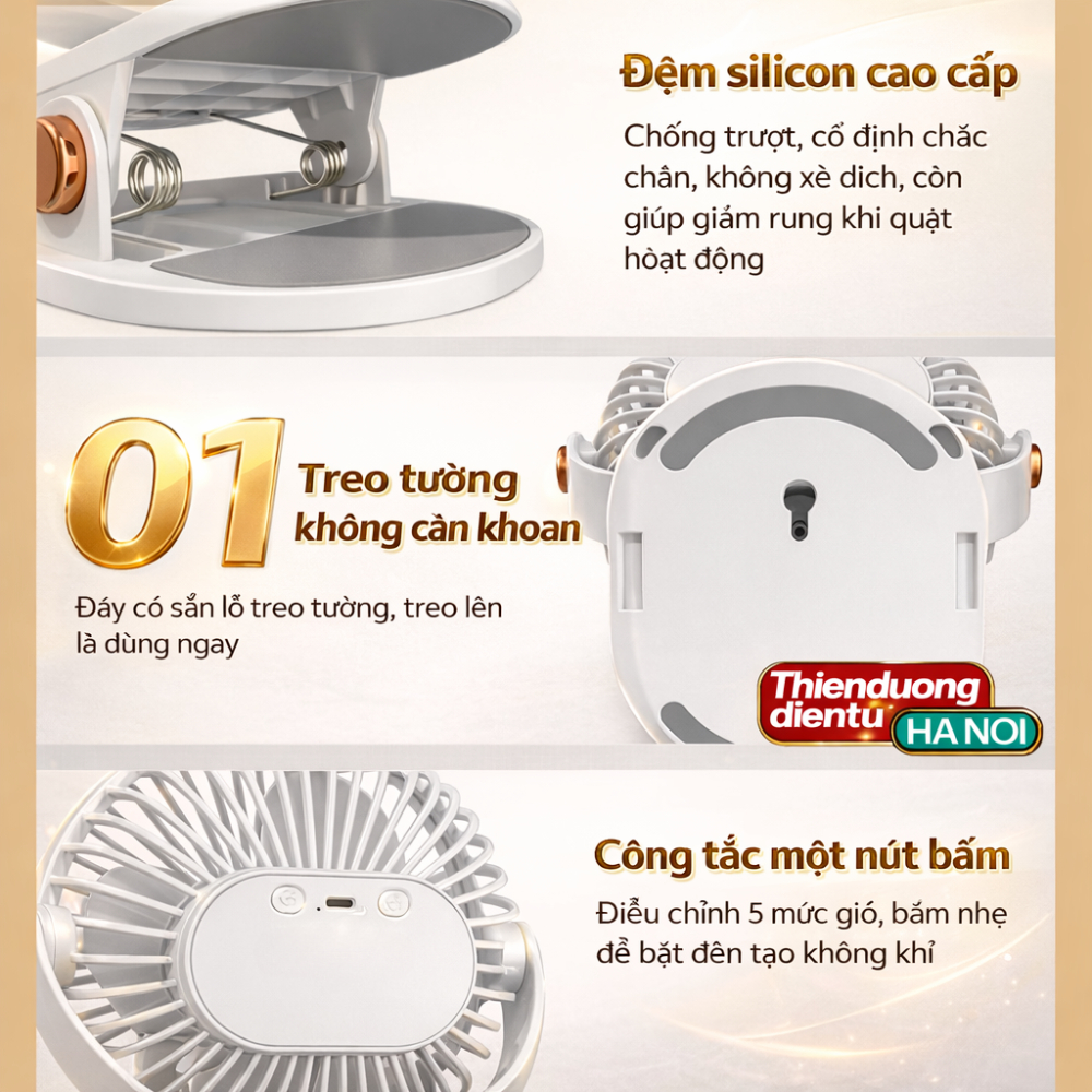 Quạt Mini Tích Điện F06 [ BẢN MỚI ] – Gió Mạnh, Pin Trâu 50H, Bảo Hành 15 Tháng | BigBuy360 - bigbuy360.vn