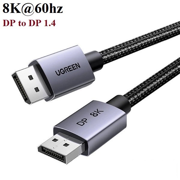 Cáp Displayport 1.4 hỗ trợ 8K@60Hz 4K@240Hz dài 3M Ugreen 25906 cao cấp BH 18 Tháng