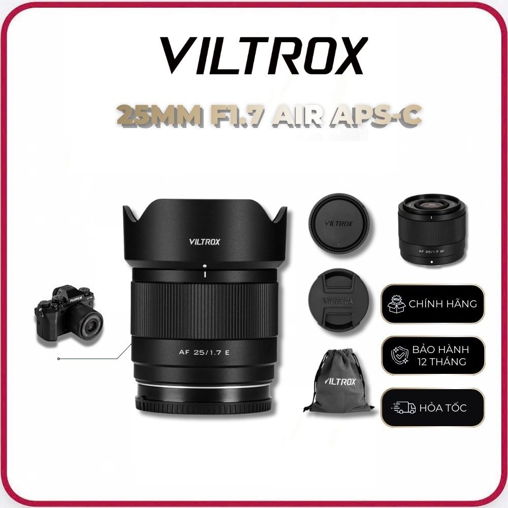 VILTROX AF 25MM F1.7 AIR APS-C For Sony E / Fuji X / Nikon Z Mount