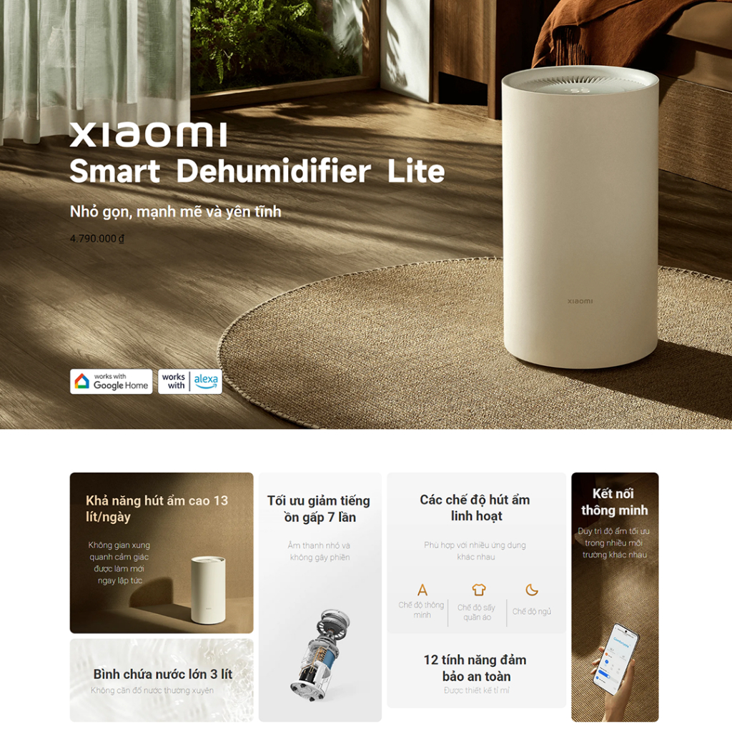 Máy Hút Ẩm Xiaomi Smart Dehumidifier Lite EU BHR8374EU - Chính hãng | BigBuy360 - bigbuy360.vn