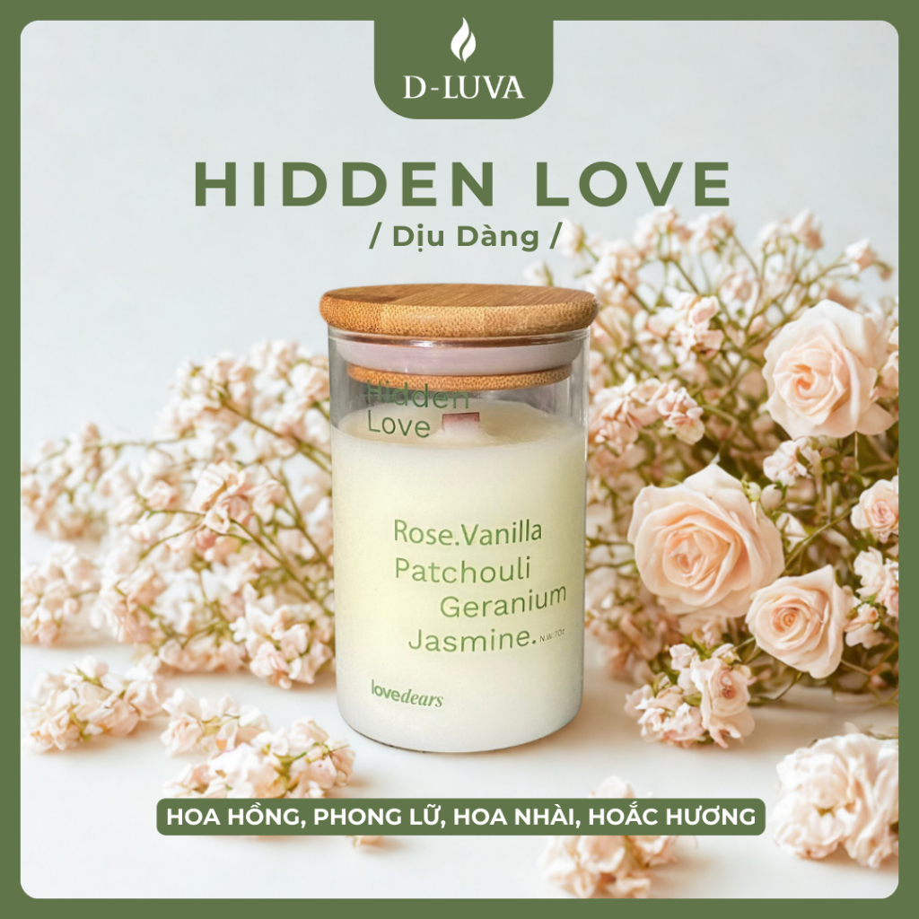Nến Thơm Phòng Tinh Dầu Cao Cấp LoveDears - Hidden Love 200g