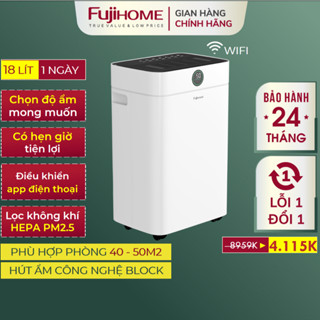 Máy hút ẩm không khí FUJIHOME kết hợp lọc không khí bụi mịn HEPA pm2.5 điều khiển qua app
