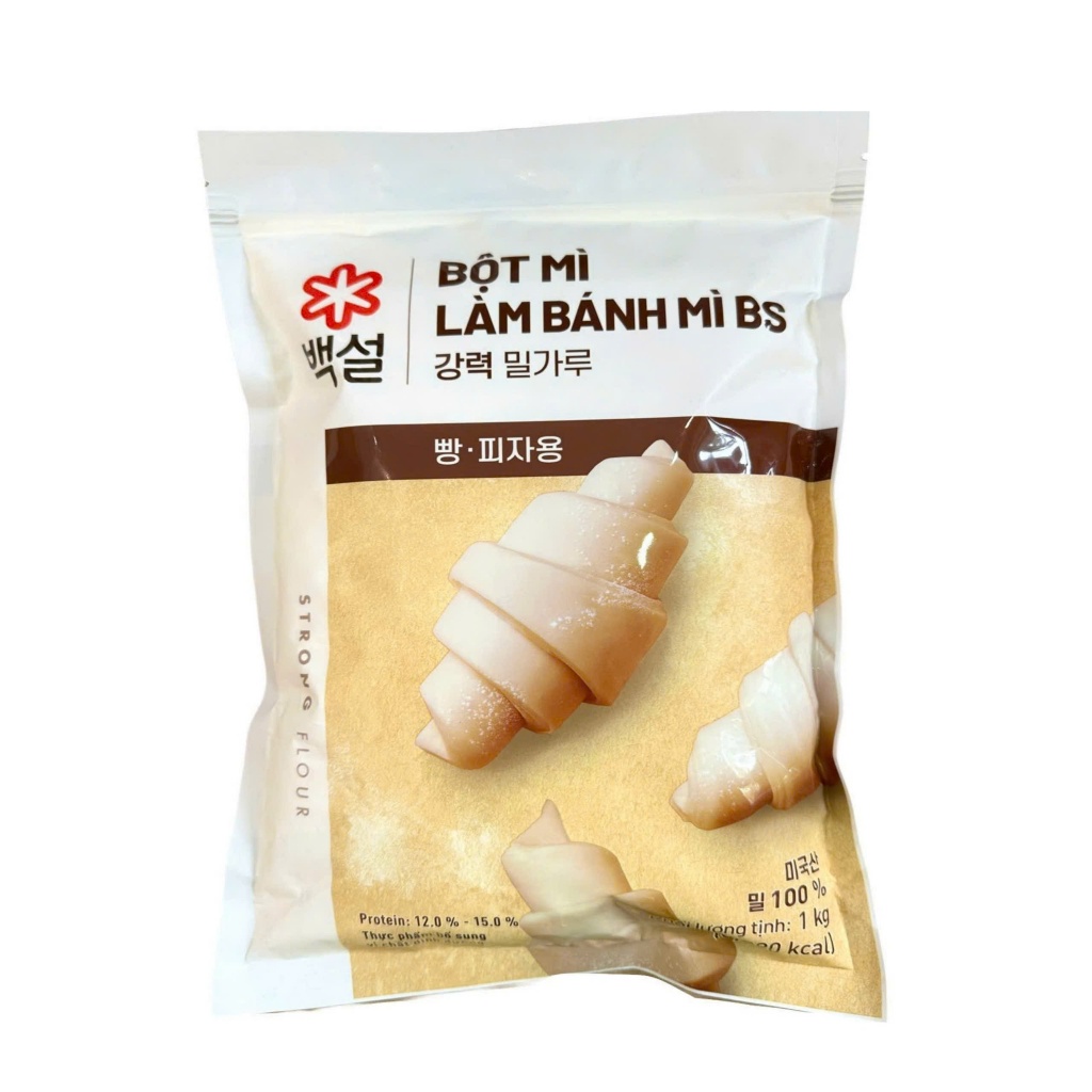 Bột mì số 13 CJ Hàn Quốc làm bánh sừng trâu bịch 1kg (Strong Flour 12-13% protein)