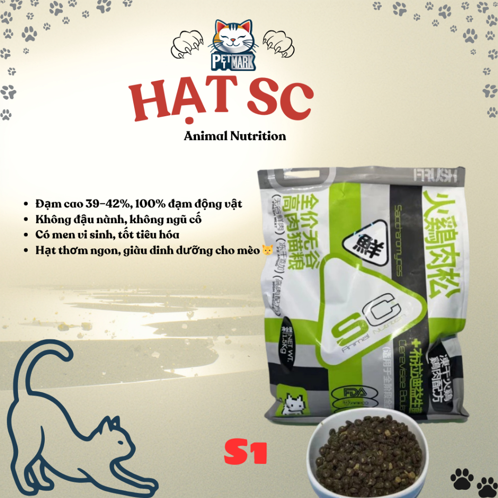 Hạt SC GrainFree 42% Protein Mix Topping, Chà Bông Cho Mèo Mọi Lứa Tuổi - Hạt cho mèo - PETMARK