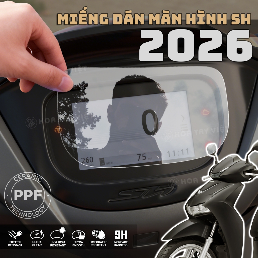 Miếng dán SH bảo vệ mặt đồng hồ xe Honda SH  125 - 160 chống trầy xước màn hình SH