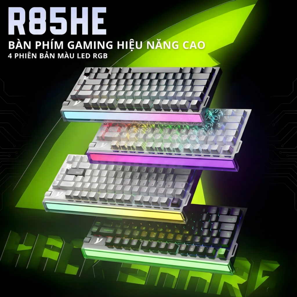 Bàn Phím Gaming Attack Shark R85 HE Switch Từ Tính, Rapid Trigger 0.005mm, 8KHz, LED RGB Neon Box | BigBuy360 - bigbuy360.vn