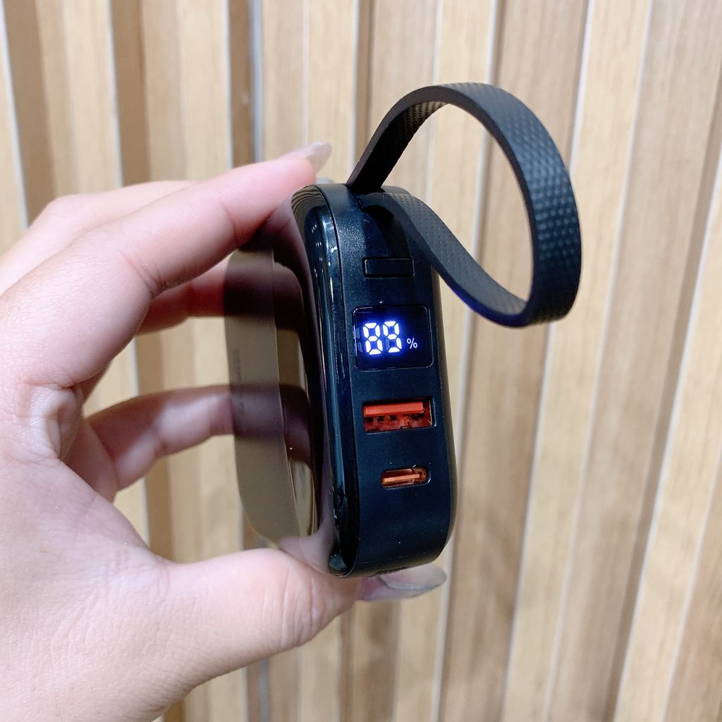 Pin dự phòng KOVOL dung lượng 10.000mAh , liền dây cáp L & C, sạc nhanh 22.5W, Hàng Nội địa TQ