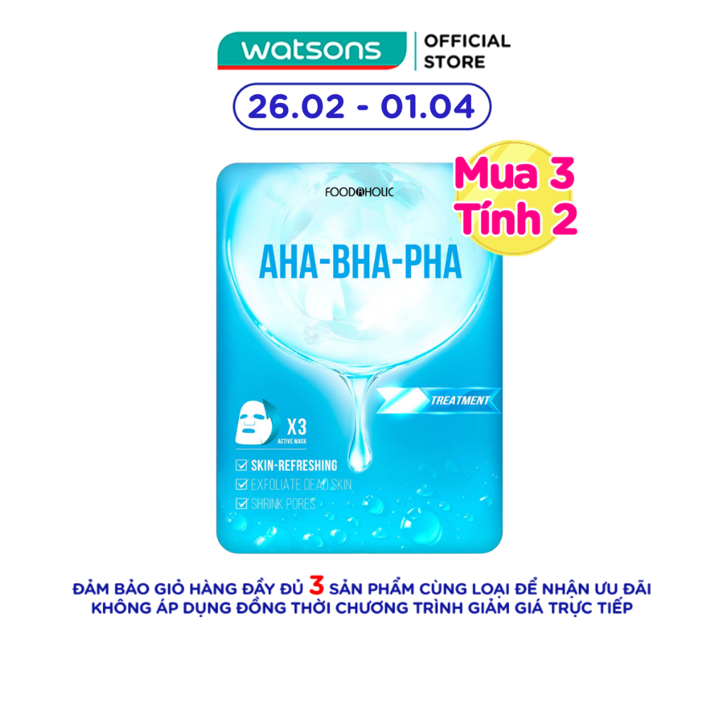 Mặt Nạ Foodaholic AHA-BHA-PHA Tẩy Tế Bào Chết, Giảm Mụn Ample Mask 23ml