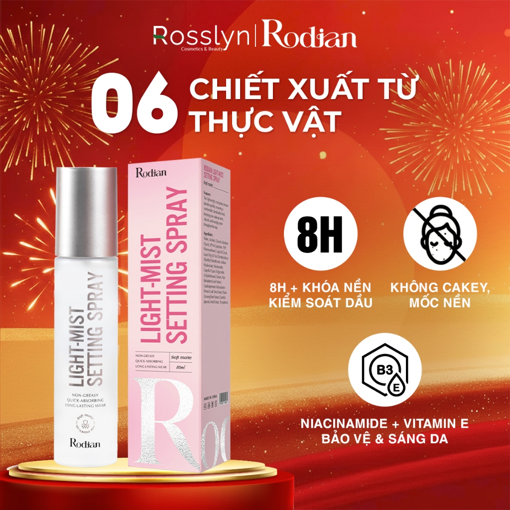 Xịt Khóa Nền Rodian Light 80ml, Lâu Trôi, Kiểm Soát Dầu Trên Da