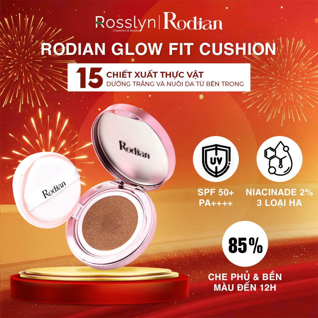 Cushion Rodian Glow Fit Chống Nắng SPF 50+ PA++++ 12gr