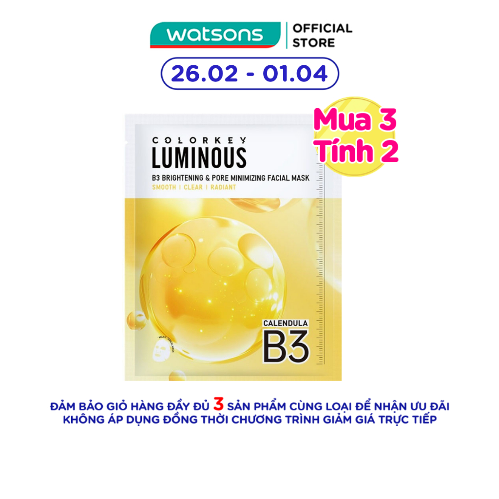 Mặt Nạ Se Khít Lỗ Chân Lông Và Sáng Da B3 Colorkey Luminous B3 Brightening & Pore Minimizing 30ml