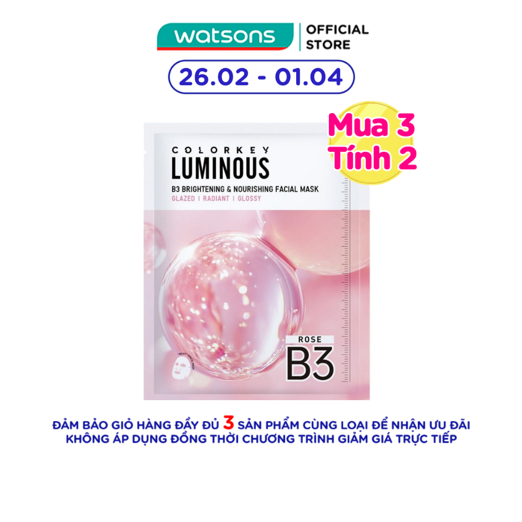 Mặt Nạ Dưỡng Ẩm Và Sáng Da B3 Colorkey Luminous B3 Brightening & Nourishing Facial Mask 30ml