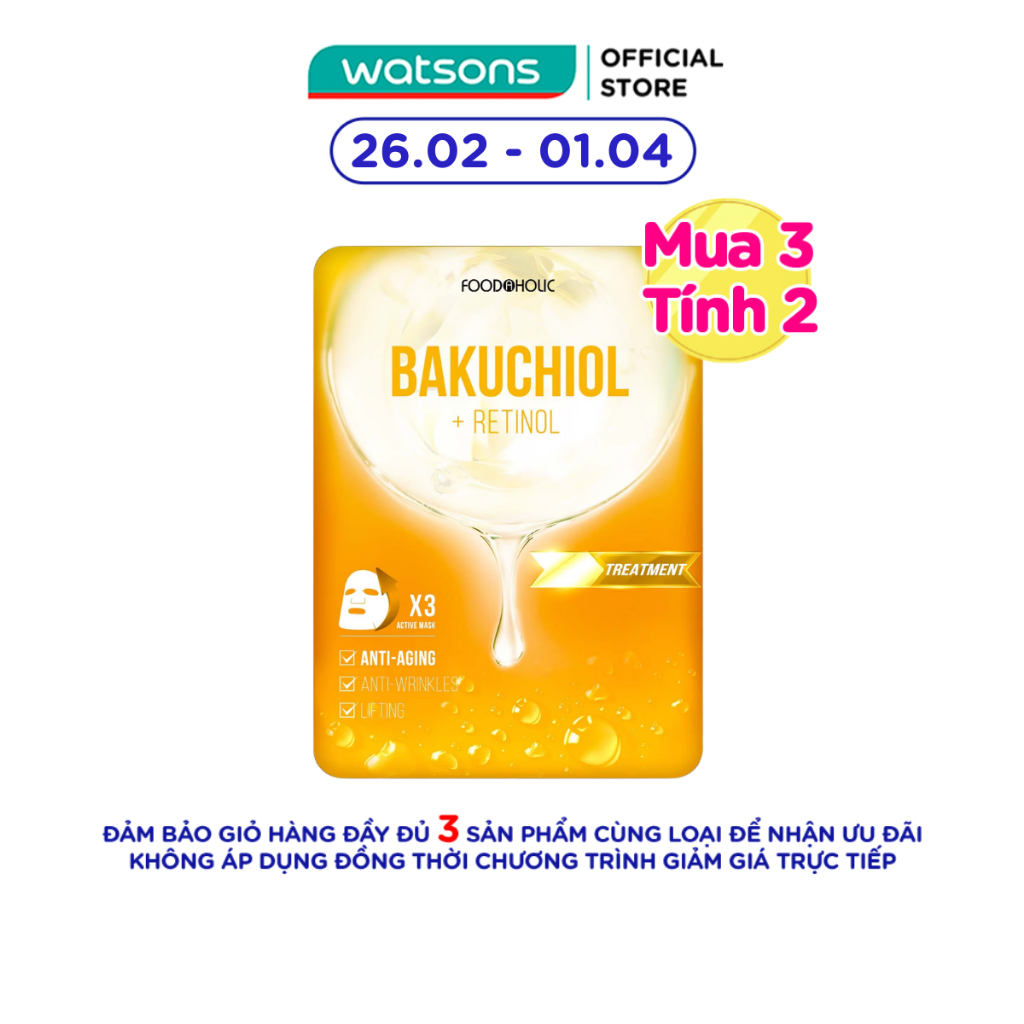 Mặt Nạ Foodaholic Bakuchiol Tái Tạo, Chống Lão Hoá Da Bakuchiol Ample Mask 23ml