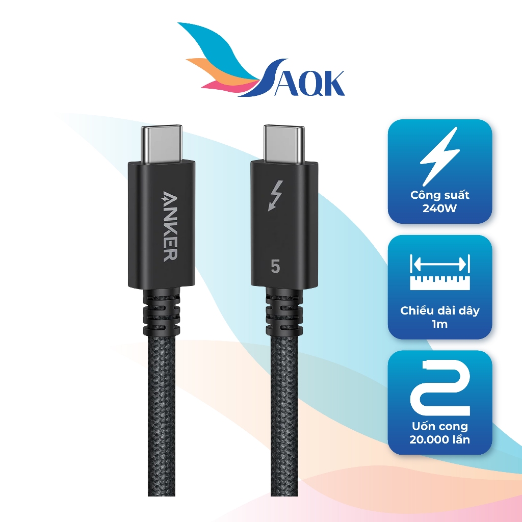 Cáp USB Type-C to Type-C Anker Prime Ultra-Fast Data Tranfer and Charging 240W A84N1 - Hàng chính hã