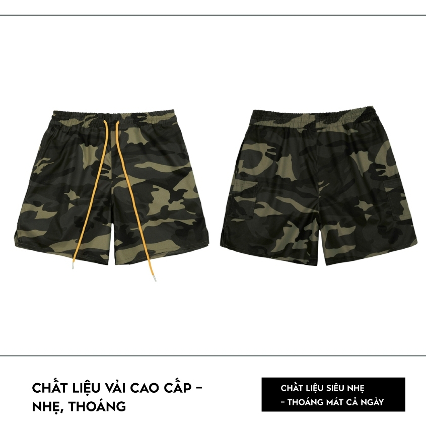 Quần Short Nam Họa Tiết Dằn Di Chất Vải Kaki Thoáng Mát Sang Trọng Phong Cách