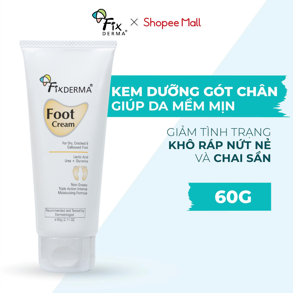Kem Nứt Gót Chân Fixderma Foot Cream 60g Giúp Làm Mềm Gót, Giảm Chai Sần - Hùng Lợi